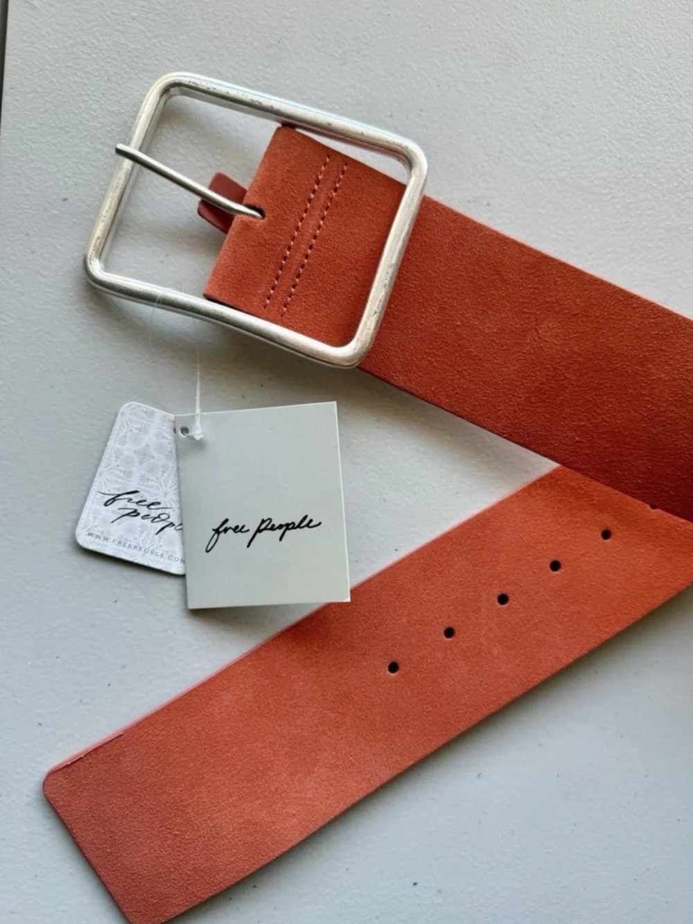 9335. Free People Suede Hex Hip Belt